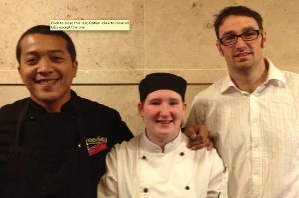  Crowne Plaza Chef Ricky Isnanto, Scholarship winner Alice Ward and youth worker Nathan Baxter.  